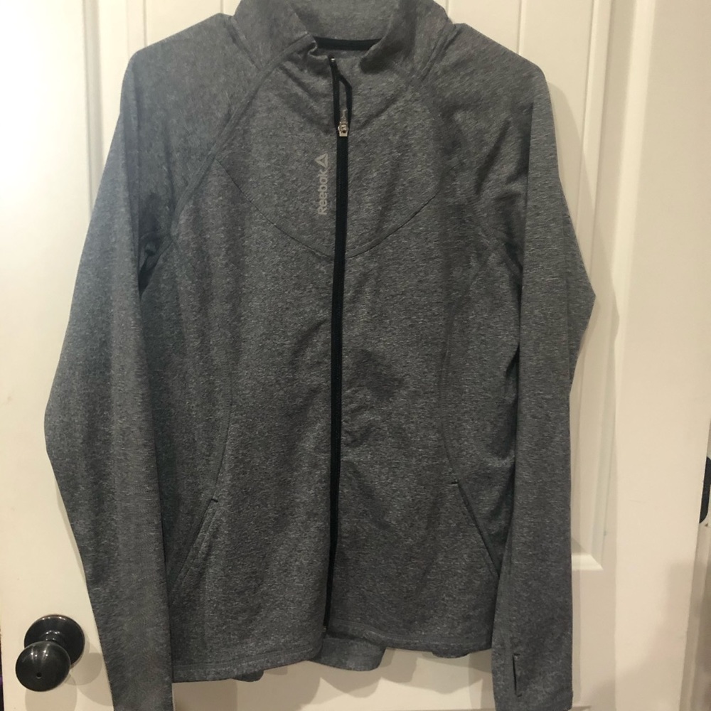 Jacket- Reebok- like new- Heathered grey,
